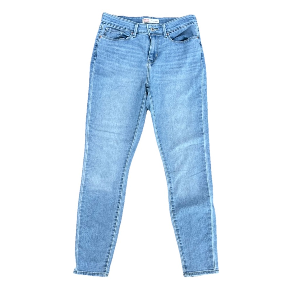 Levi Strauss Signature Women’s 28x30 Mid Rise Skinny Jeans Light Wash Denim